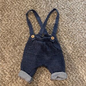 Carter's Dark Blue Denim Overalls with Rolled Hems